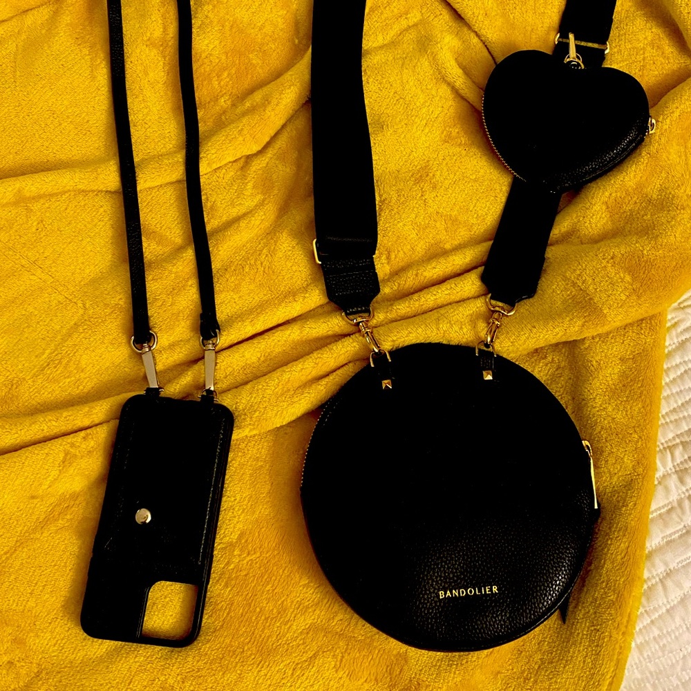 Bandolier round pouch, heart pouch🖤 Holstere case